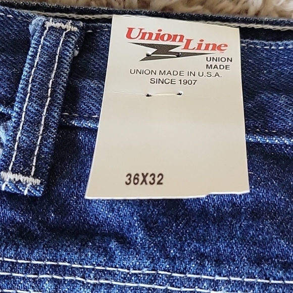 Dickies & Union Line Men's Blue Relaxed Fit Jeans - Picture 5 of 8